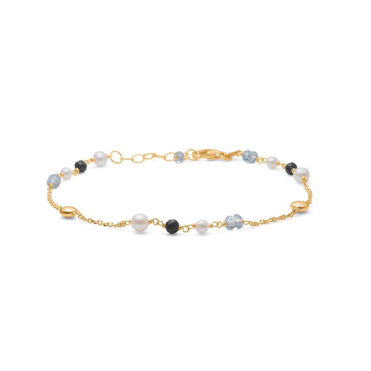 Mads Z Azure Armbånd i 14 kt Guld m. Topas & Perler – 1556108