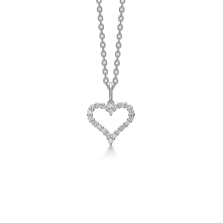 Mads Z Tender Heart Sølv Halskæde med Zirkonia - 11 mm – 2127320