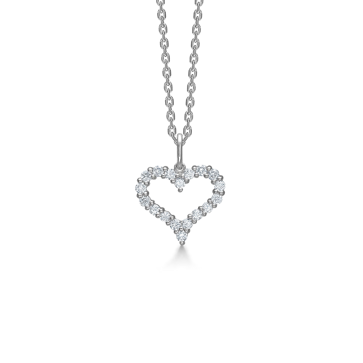 Mads Z Tender Heart Sølv Halskæde med Zirkonia - 14 mm – 2127336