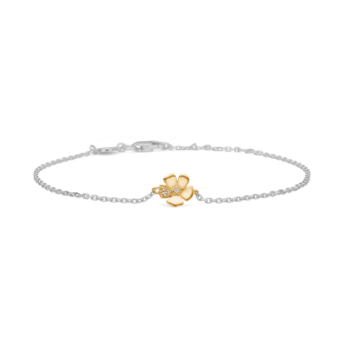 Mads Z Fleur armbånd i sølv og 14 kt. guld med diamanter – 2151108