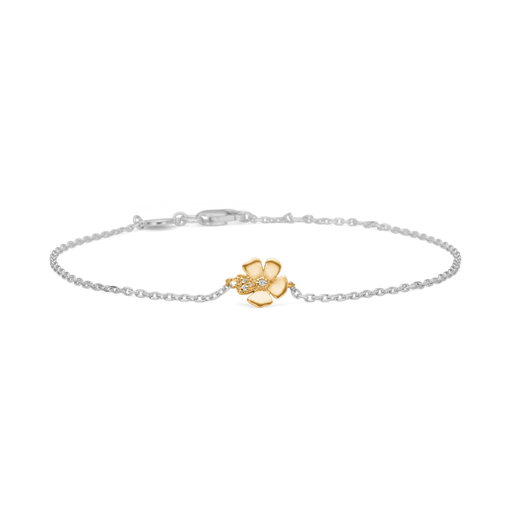 Mads Z Fleur armbånd i sølv og 14 kt. guld med diamanter – 2151108