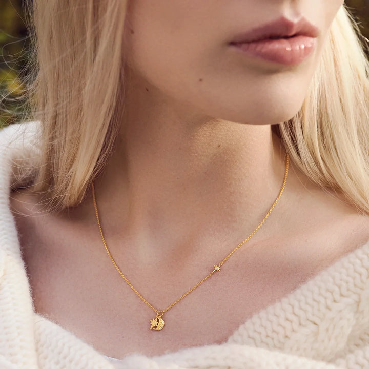 Maanesten Erica Gold-Plated Necklace w. Moon & Stars – product image 2