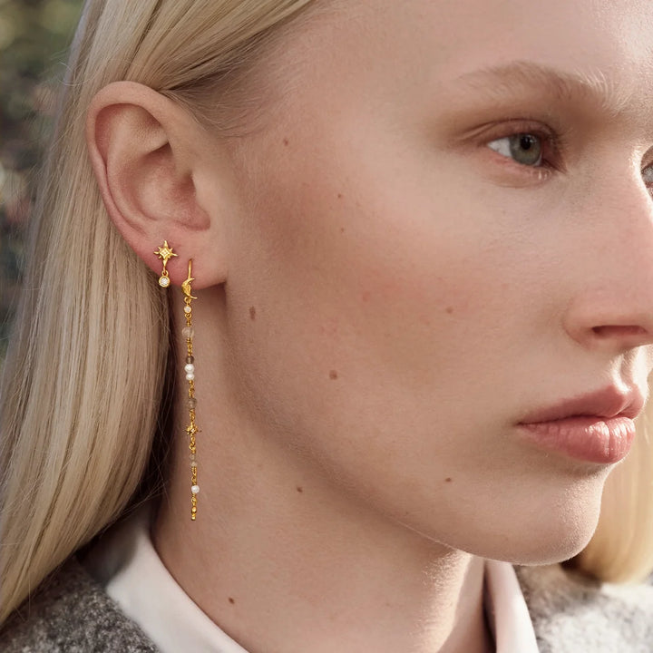 Maanesten Nor Gold-Plated Star Earrings with Zirconia – product image 2