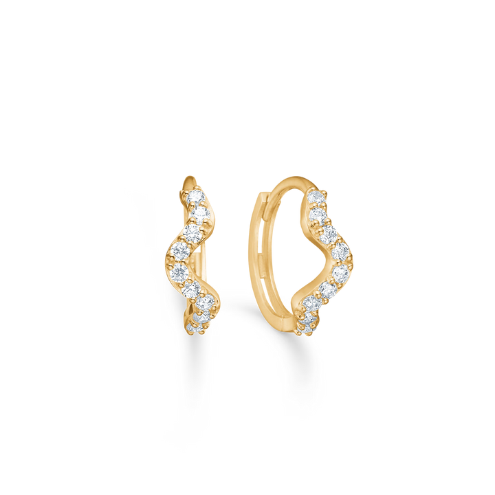 Mads Z Whisper creoler i 8 kt. guld med zirkonia – 3317012