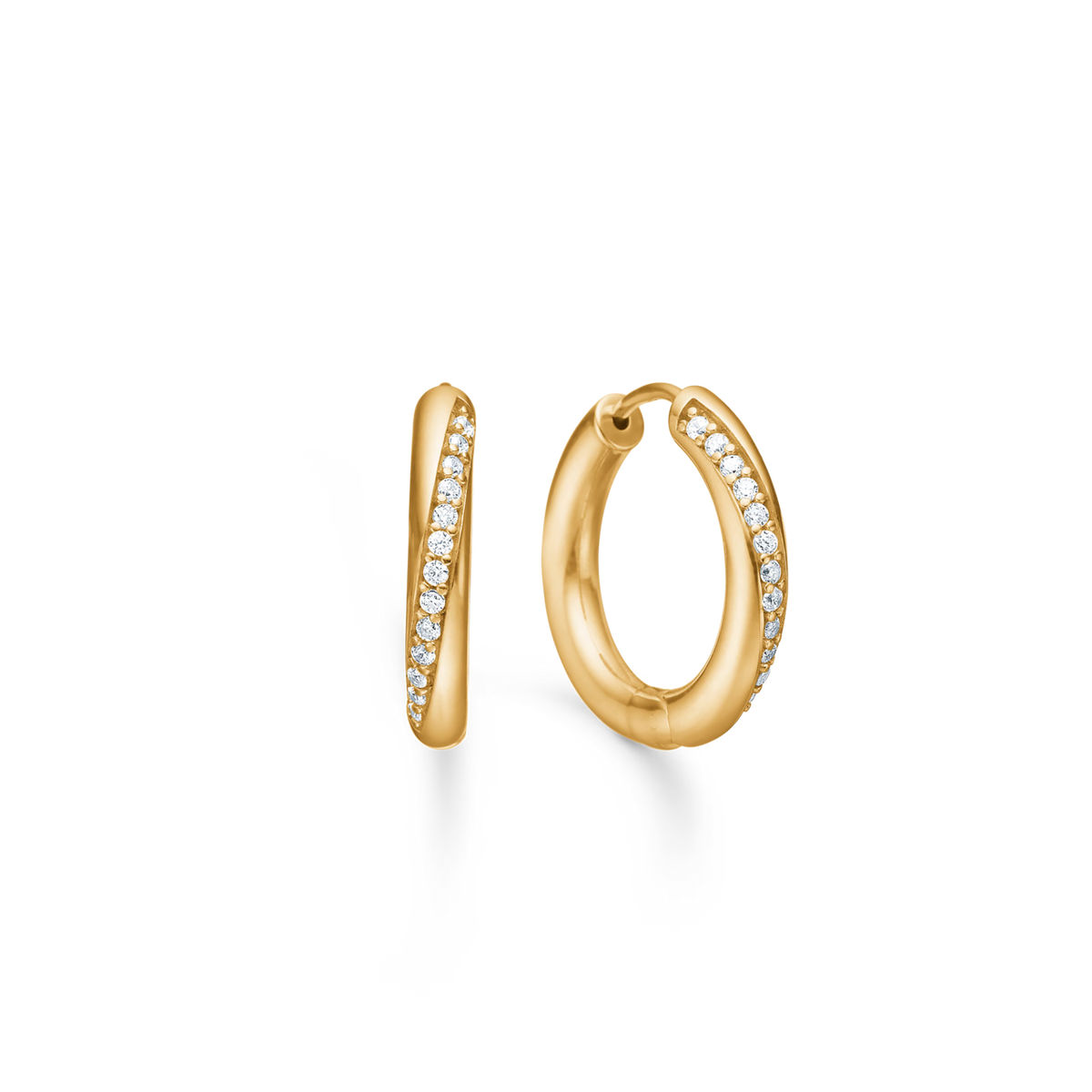 Mads Z Huggie Creoler i 8 kt. Guld med Zirkonia – 3317032