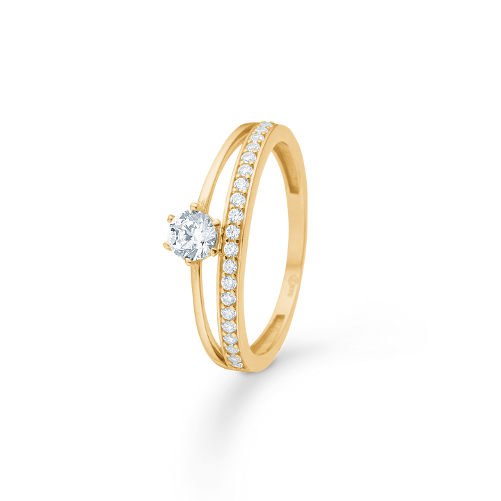 Mads Z 8kt Guld Ring Med Zirkonia – 3347058-001