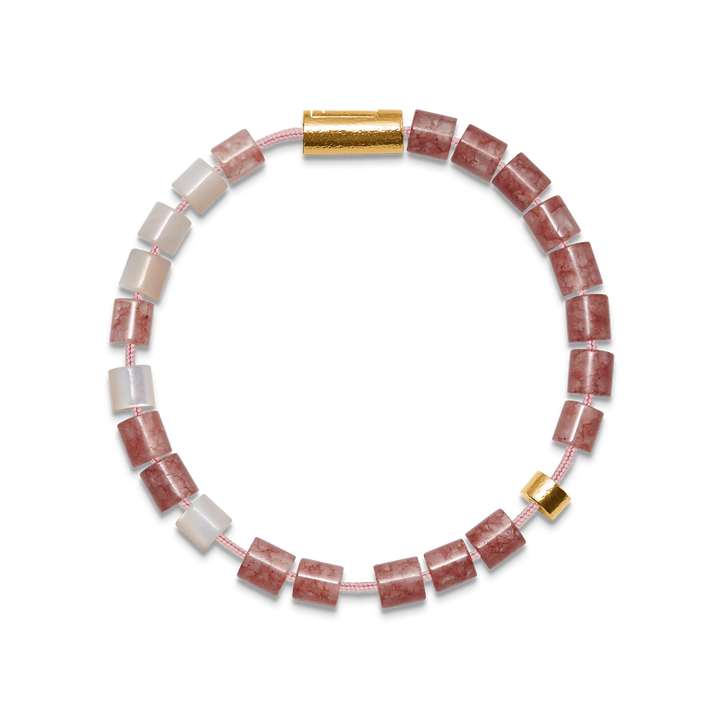 Mads Z Black Sun Cherry Bay Armbånd - Cherry Quartz & Perlemor – 5759002-001