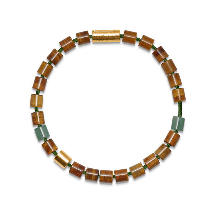 Mads Z Black Sun Tiger Bay Armbånd - Tigerøje & Grøn jade – 5759004-001