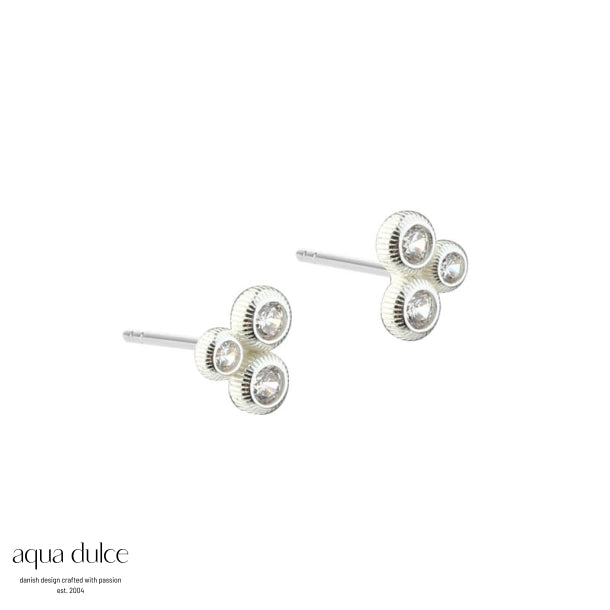 Aqua Dulce Whisper Dot Silver Earrings – 7242