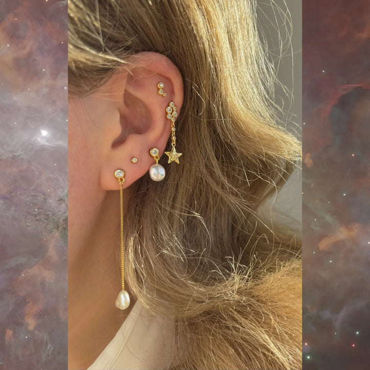 The Earring Shop Meteor Single Perleørering – produktbillede 2