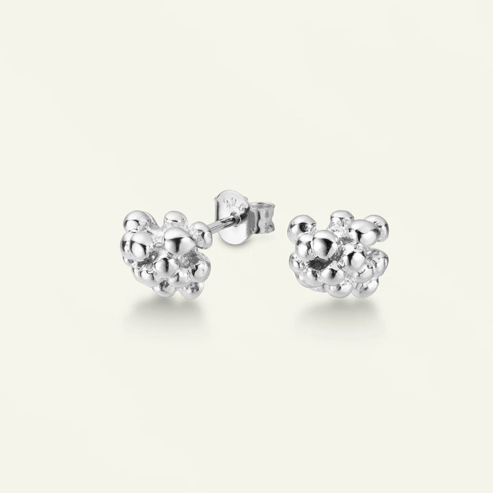 Flora Danica Pearl Flower Earrings in Silver – DF-STPC-S