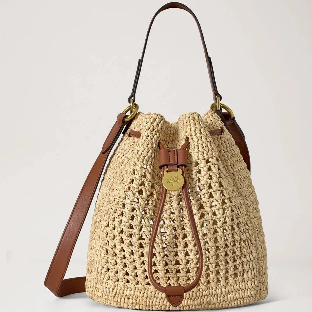 Mulberry Small Crochet Bucket Natural Crochet Raffia – HH0134/000W150