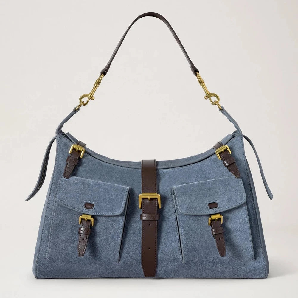 Mulberry Roxanne Shoulder Bag Suede Foggy Grey – HH0146/047D117
