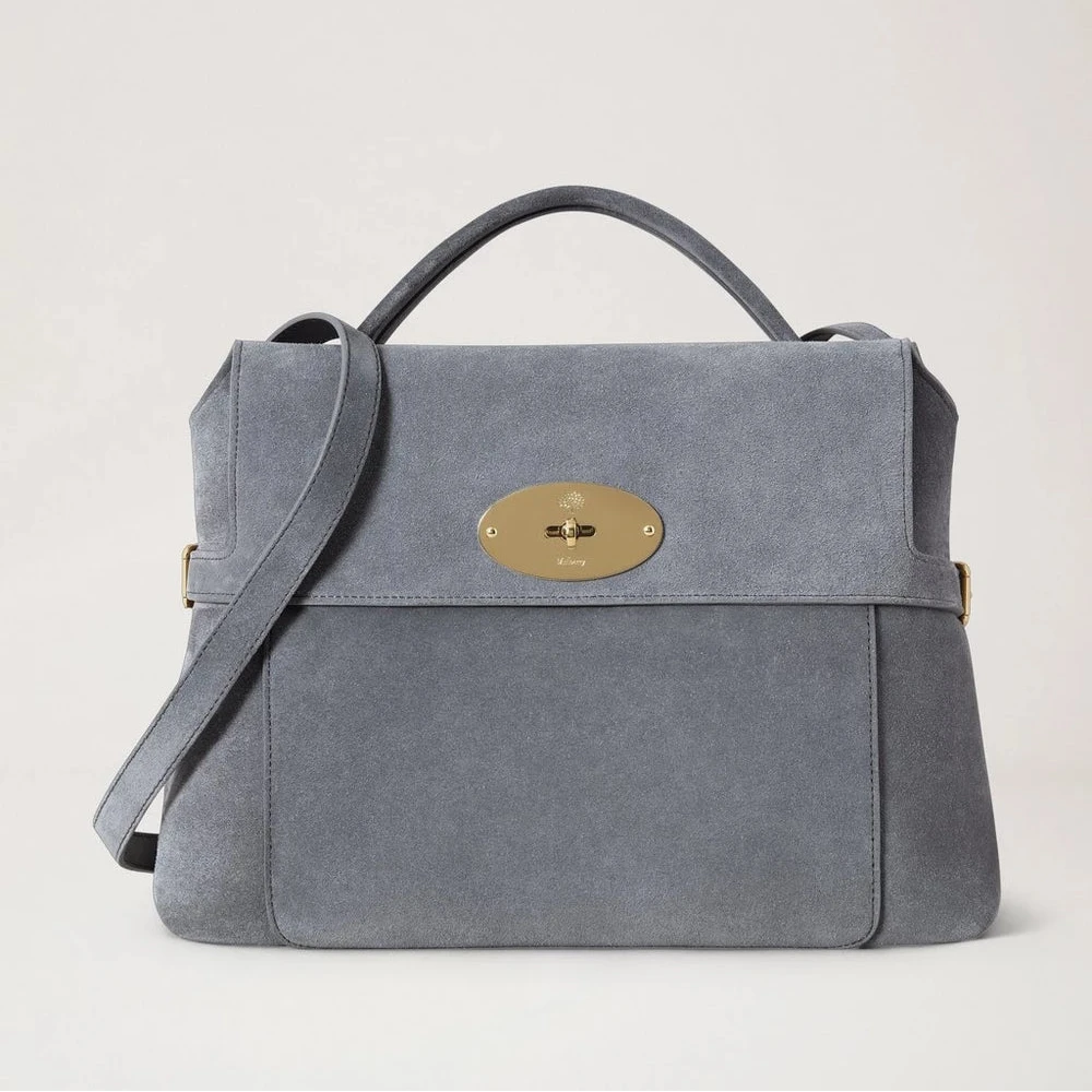 Mulberry Stevie Top Handle Suede Foggy Grey – HH0230/047D117
