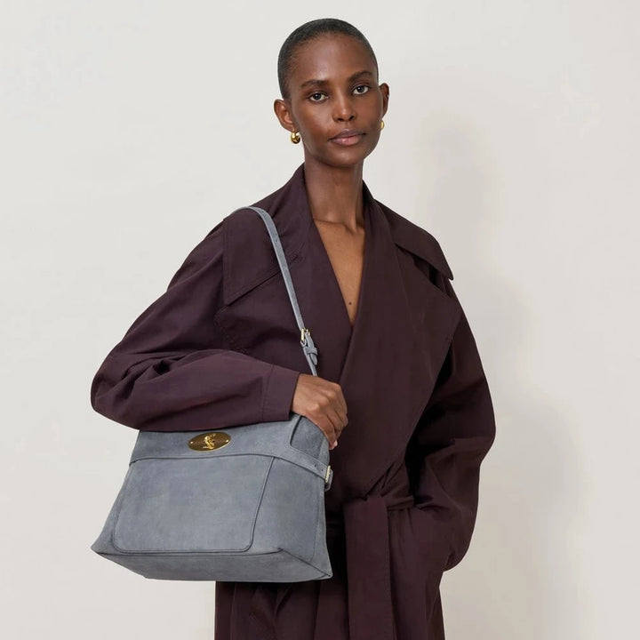 Mulberry Stevie Top Handle Suede Foggy Grey – produktbillede 2