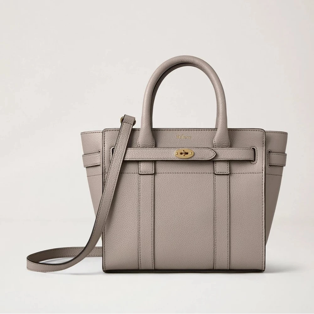 Mulberry Mini Zipped Bayswater Cashmere Taupe Small Classic Grain – HH4949/205F924