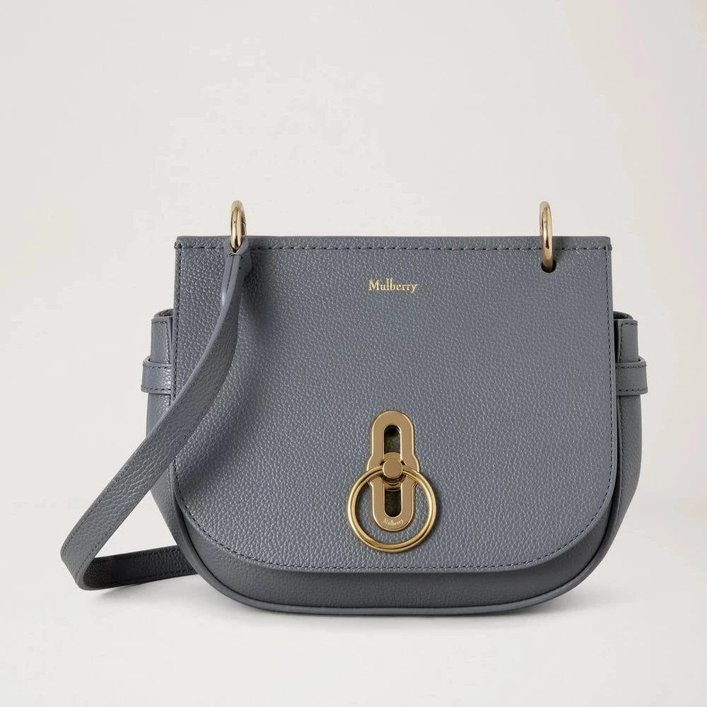Mulberry Small Amberley Satchel Small Classic Grain Foggy Grey – HH4966/205D117
