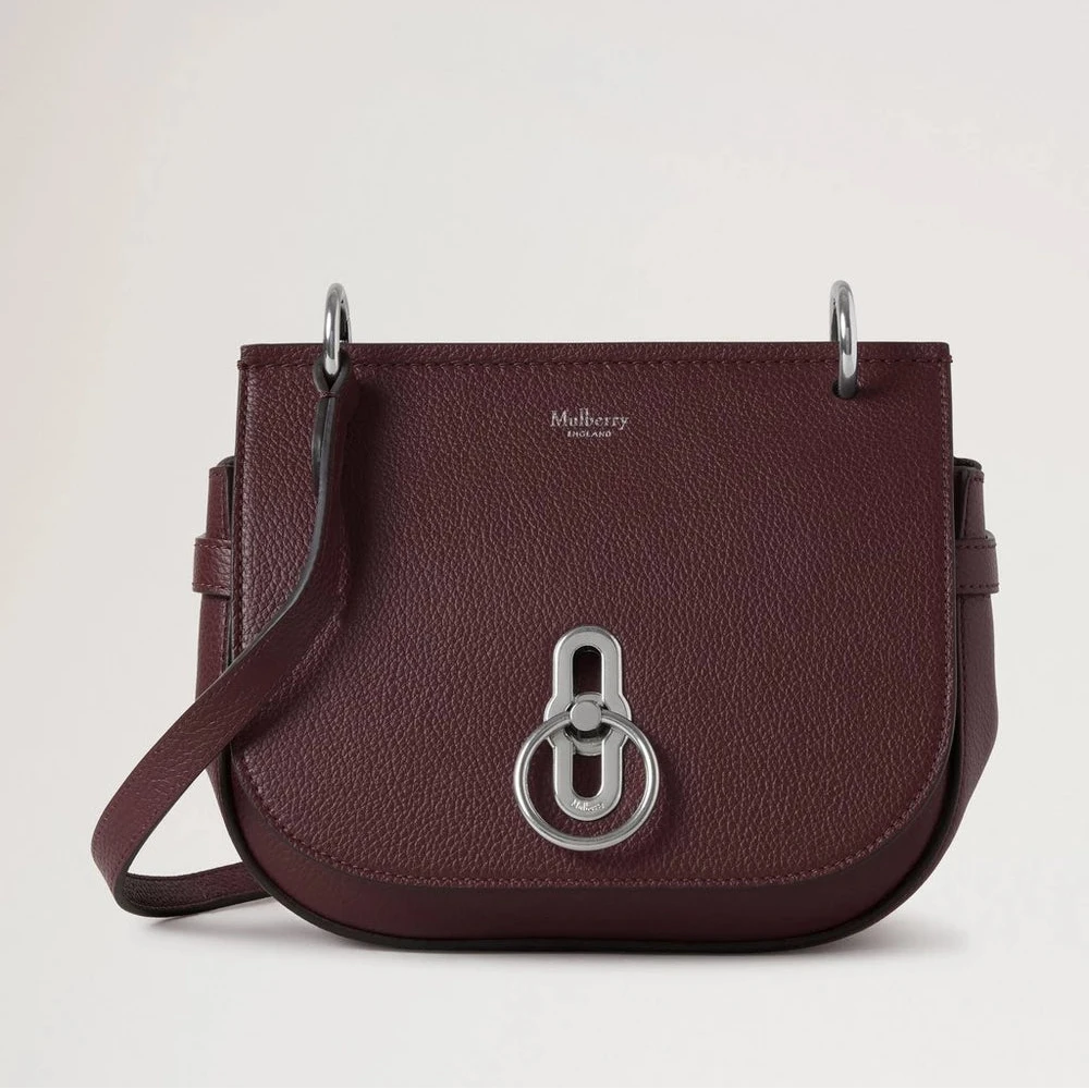 Mulberry Small Amberley Satchel Black Cherry Small Classic Grain – HH4966/205K560