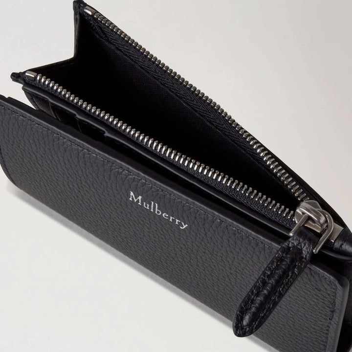 Mulberry Continental Bifold Zipped Wallet Black Small Classic Grain – produktbillede 2
