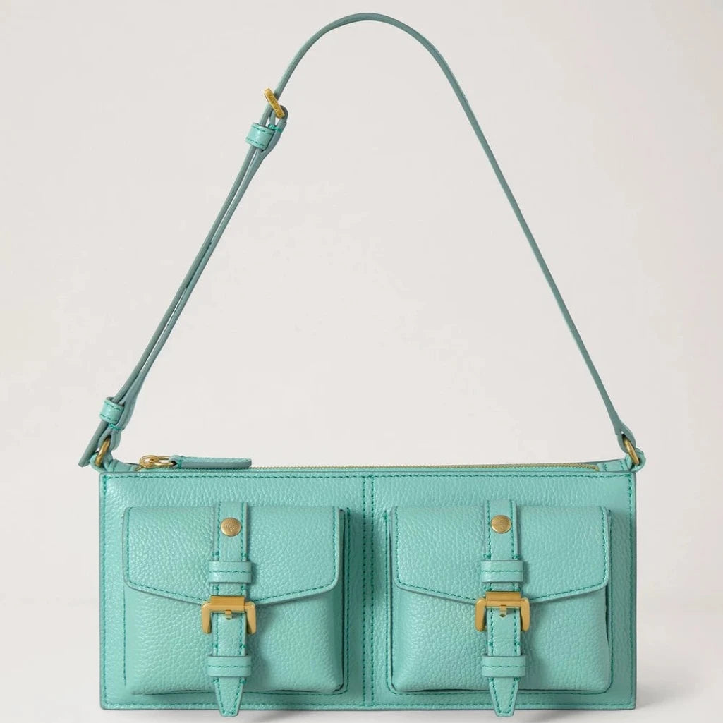 Mulberry Mini Roxanne Shoulder Bag Marina Blue Small Classic Grain – RL8904/205T629