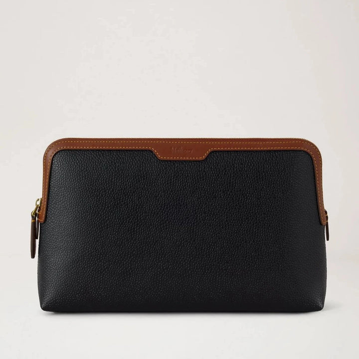 Mulberry Medium Cosmetic Pouch Scotchgrain Black-Cognac – produktbillede 2