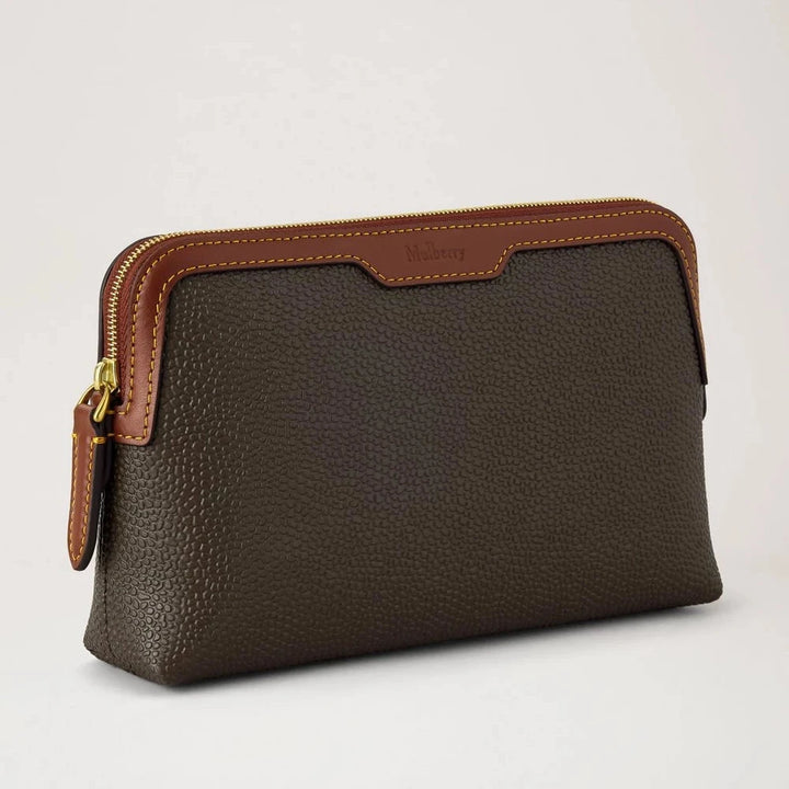 Mulberry Small Cosmetic Pouch Scotchgrain Mole & Cognac – produktbillede 2