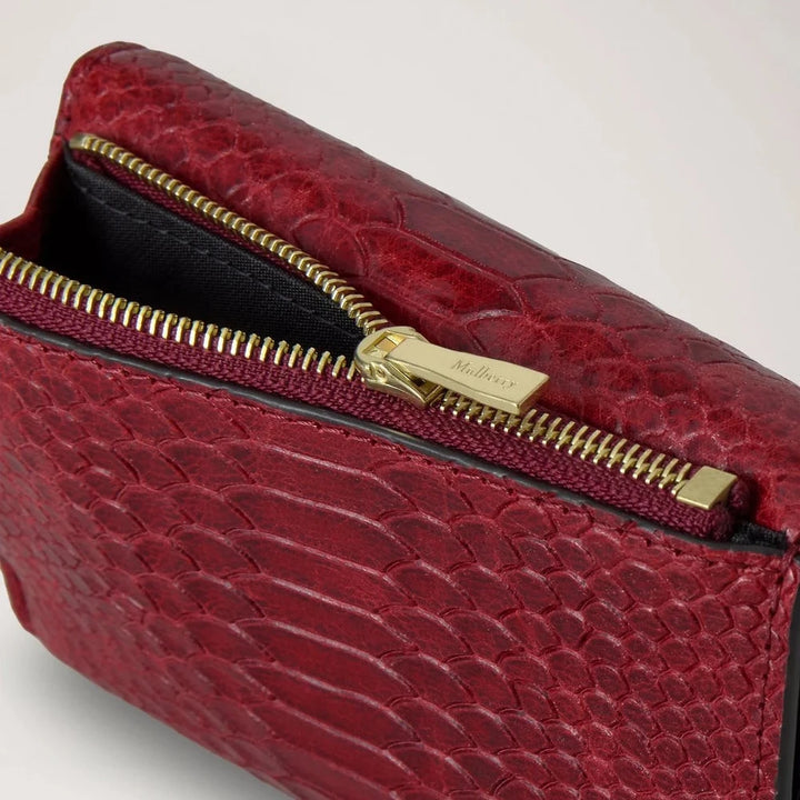 Mulberry Darley Folded Multicard Wallet Waxed Snake Appel Red – produktbillede 2