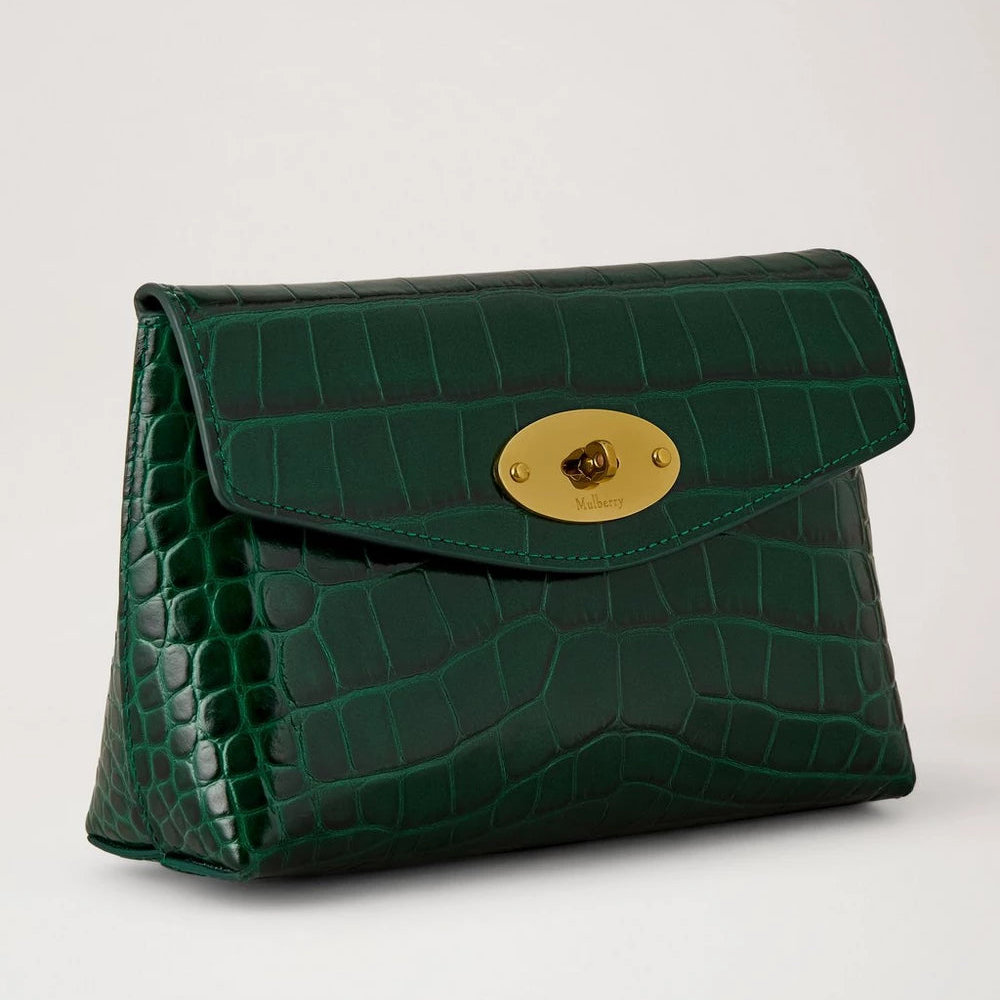 Mulberry Darley Cosmetic Pouch Emerald Shiny Croc – product image 2