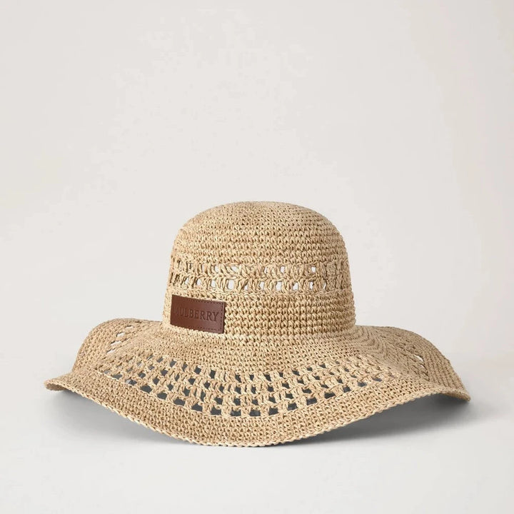 Mulberry Wide Brim Raffia Hat Beige 100% Paper Raffia – produktbillede 2