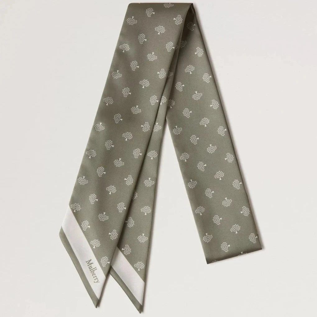 Mulberry Skinny Scarf - Mulberry Tree Linen Green Recycled Polyester – VS4774/984R563