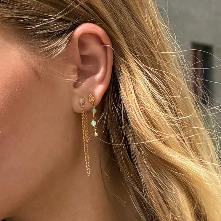 Alura Copenhagen Ocean Single Ørering – Forgyldt Ørering med Aventurin – produktbillede 2