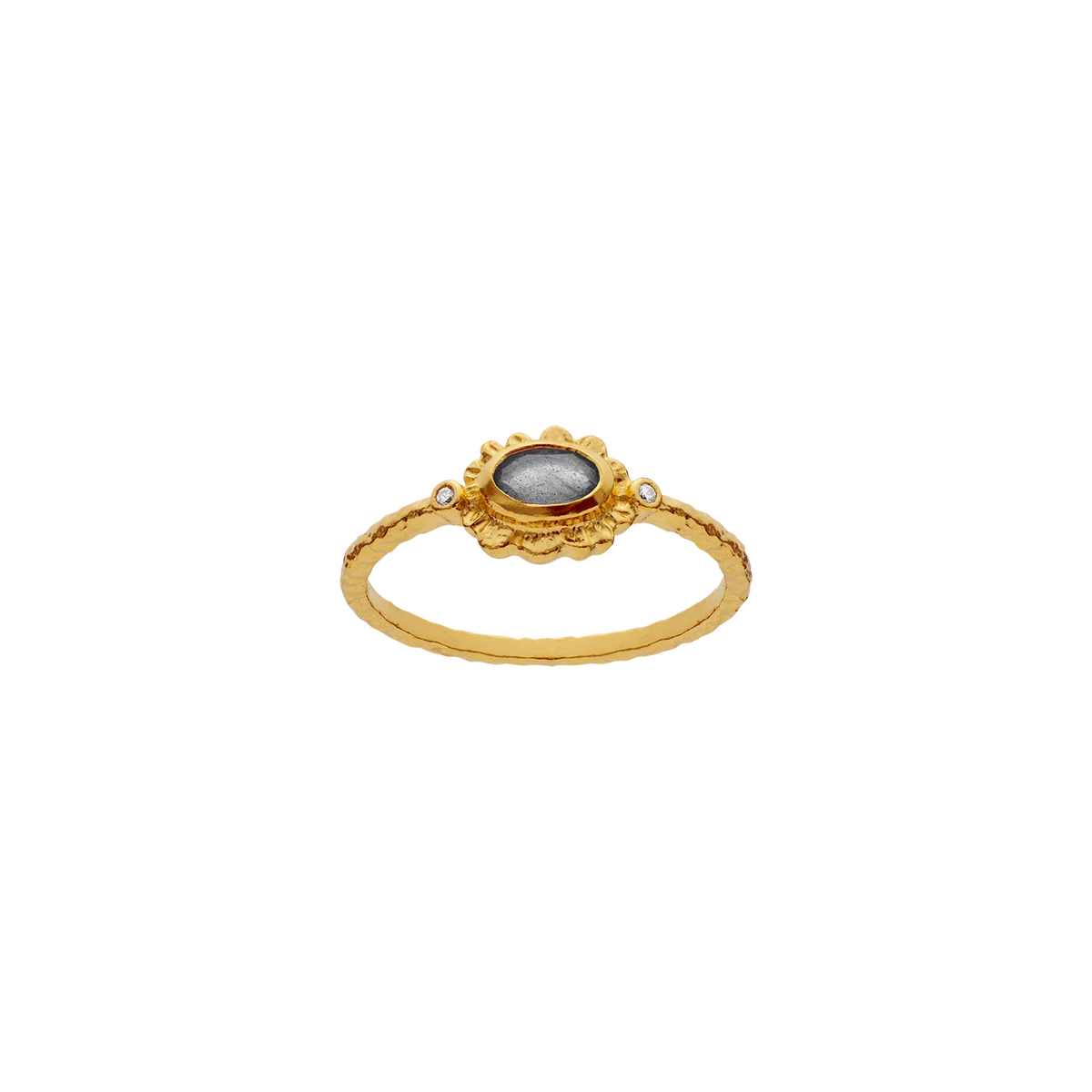 Maanesten Lia Forgyldt Ring med Labradorit – 4954A-001