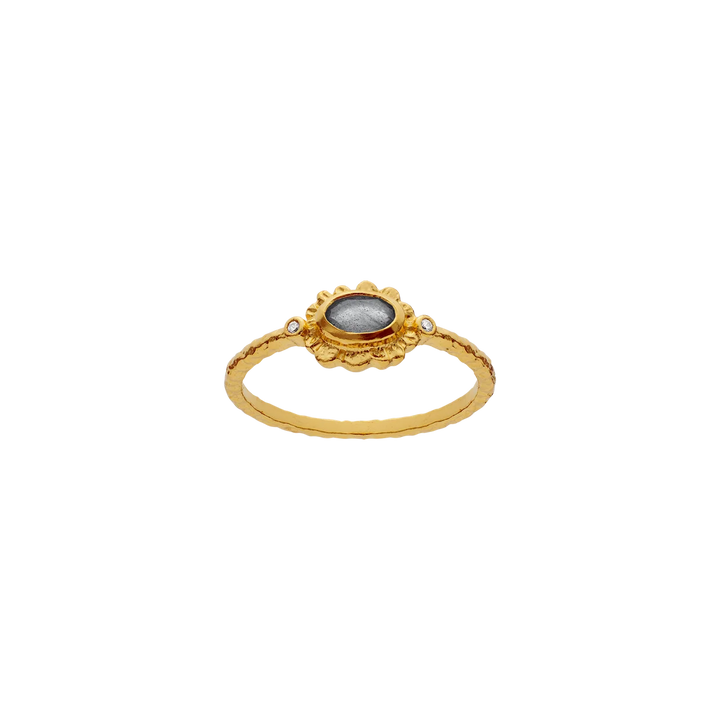Maanesten Lia Forgyldt Ring med Labradorit – 4954A-001