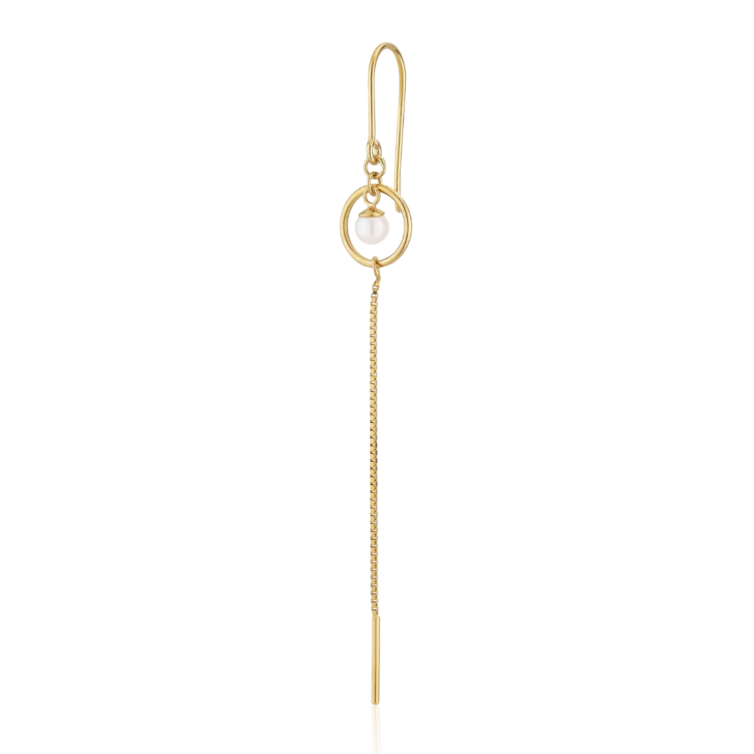 Alura Ocean Single Ørering med Perle & Kæde – E221213-51-P