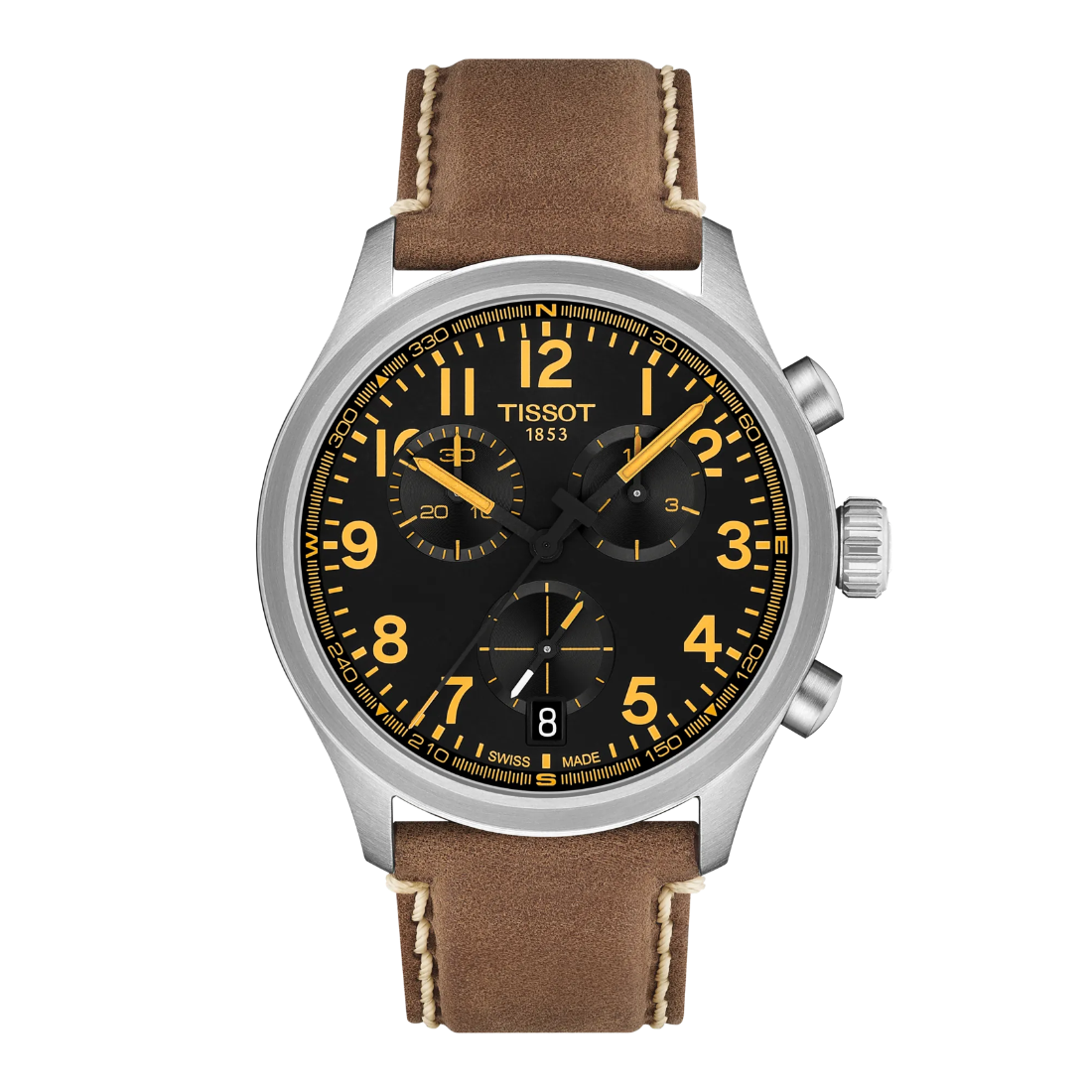 TISSOT CHRONO L 42MM – BEIGE LÆDERREM / SORT URSKIVE – T1164171605201
