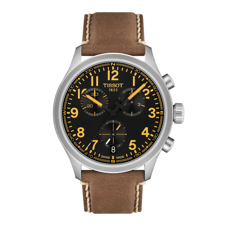 TISSOT CHRONO L 42MM – BEIGE LÆDERREM / SORT URSKIVE – T1164171605201