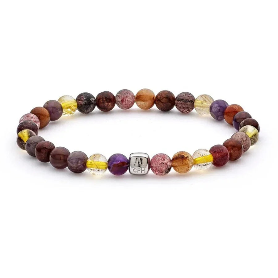 Alexander Lynggaard Bracelet Auralite 6mm with colored beads in a stone look, Model c01130-001-1.