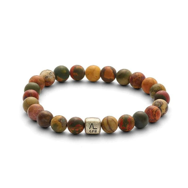 Alexander Lynggaard Bracelet Mauna Loa 8mm with colored natural stones on elastic cord, Model c00664-001-1.