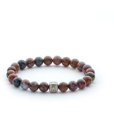 Alexander Lynggaard Armband Pietersite 8mm with round colored stones and discreet metal jewelry, Model c01100-001-1
