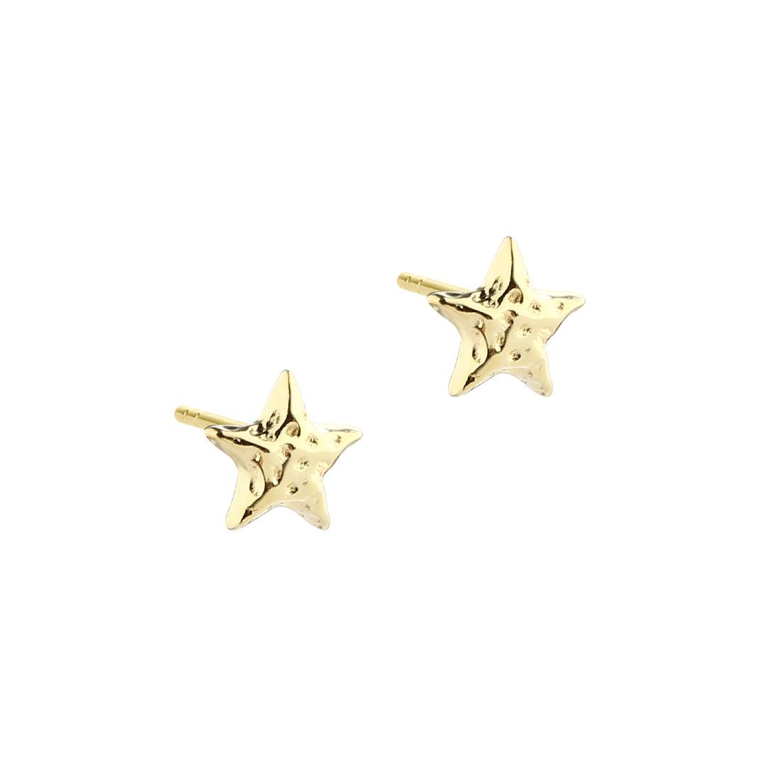 Aqua Dulce Astra Star Stud Earrings Gold Plated shows a pair of golden star shaped stud earrings, Model 5912-5912-1.