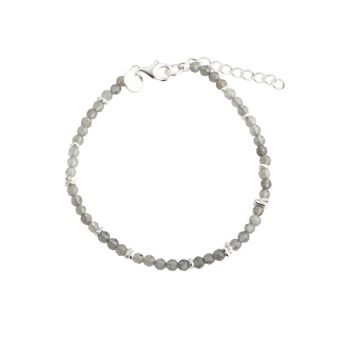 Aqua Dulce New Folio bracelet in silver with gray faceted pearls and discreet silver details, Model 6694-1