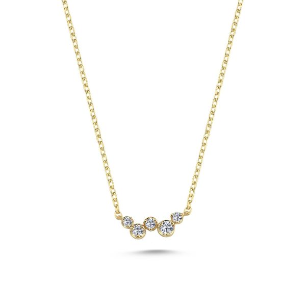 Nuran Aura Necklace 14 kt. Gold with 0.10 ct. Diamond – V2620-010RG