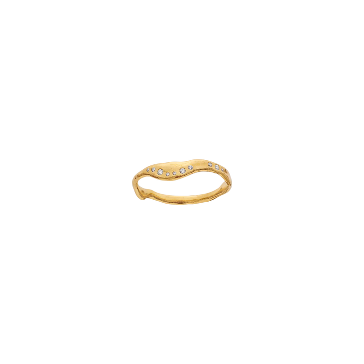 Maanesten Aurea Gold-Plated Ring with White Zirconia – 4958A-001