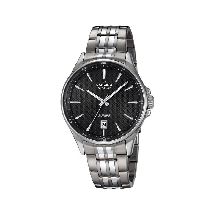 Candino men's watch titanium C46064, classic watch with black dial and date, Model C46064-1
