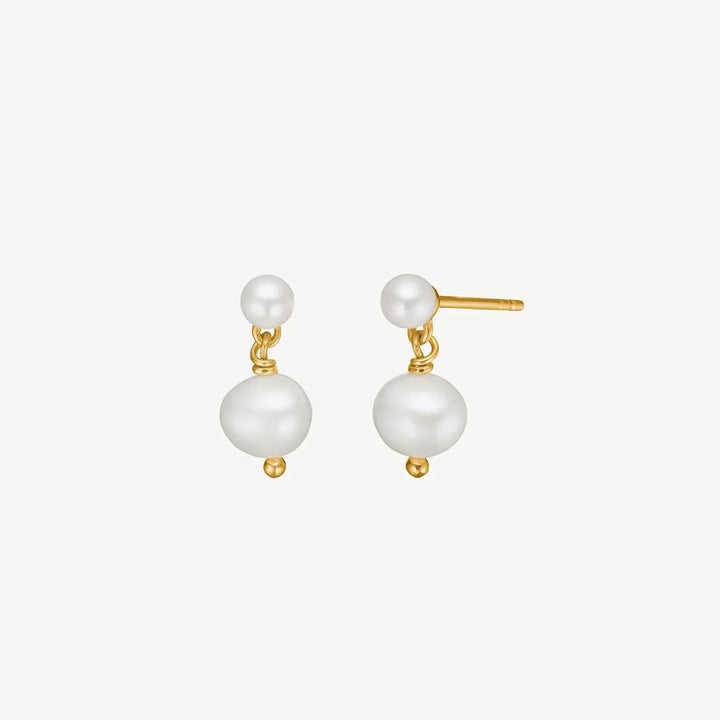 carre-sally-gold-plated-oresticks-with-freshwater-pearls with two white pearls and gold details, Model FS4582BI-BI-1
