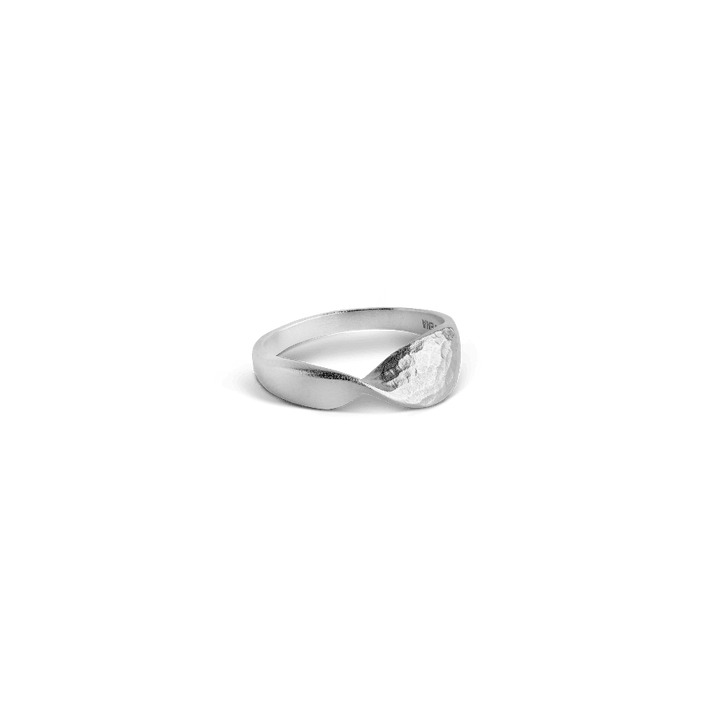Enamel Adele Ring Silver with twisted, beaten surface in silver finish, Model R81SM-R81SM-001.