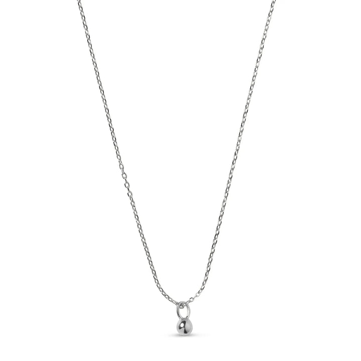 enamel balloon silver necklace with pendant, simple silver chain with small ball pendant. Model n133s-2