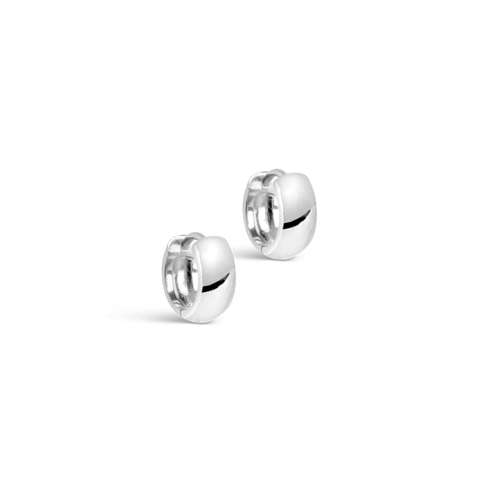 Enamel Classic Hoop Wide E321S, silver hoop earrings with glossy surface, Model e321s-e321s-1.