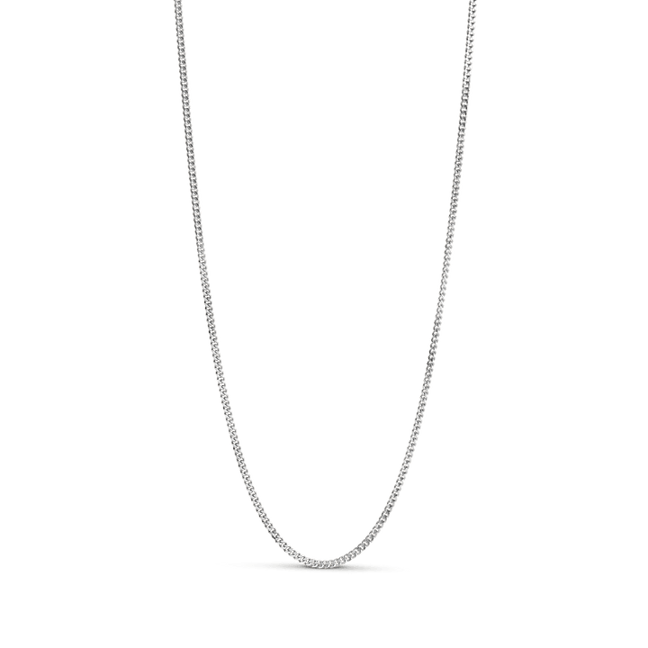 Enamel Curb Chain Necklace sol shows a simple, silver colored chain in shiny metal. Model N115S-N115S-1.
