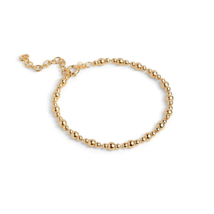 Enamel Norma Bead Bracelet in gold-plated silver with ball joints, adjustable chain. Model b151g-1.